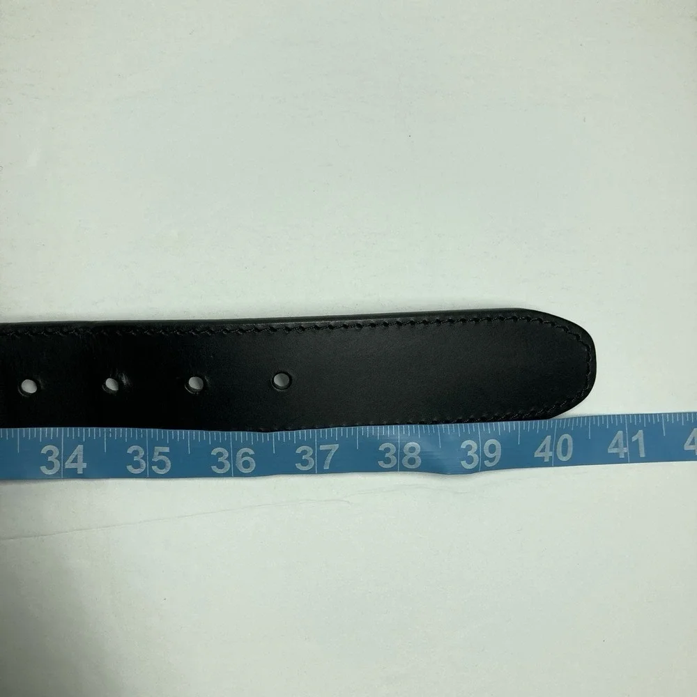 Goodfellow Belt Men's Large Black 1   1/2 inches Wide Bonded Leather‎ Fair Cond.